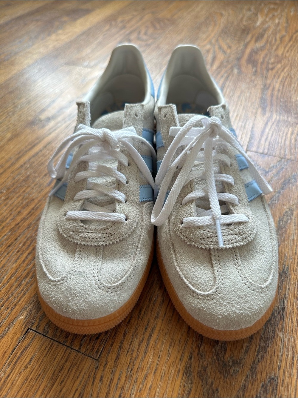adidas Women's size 9 Handball Spezial Beige and Blue Sneakers - Picture 3 of 5